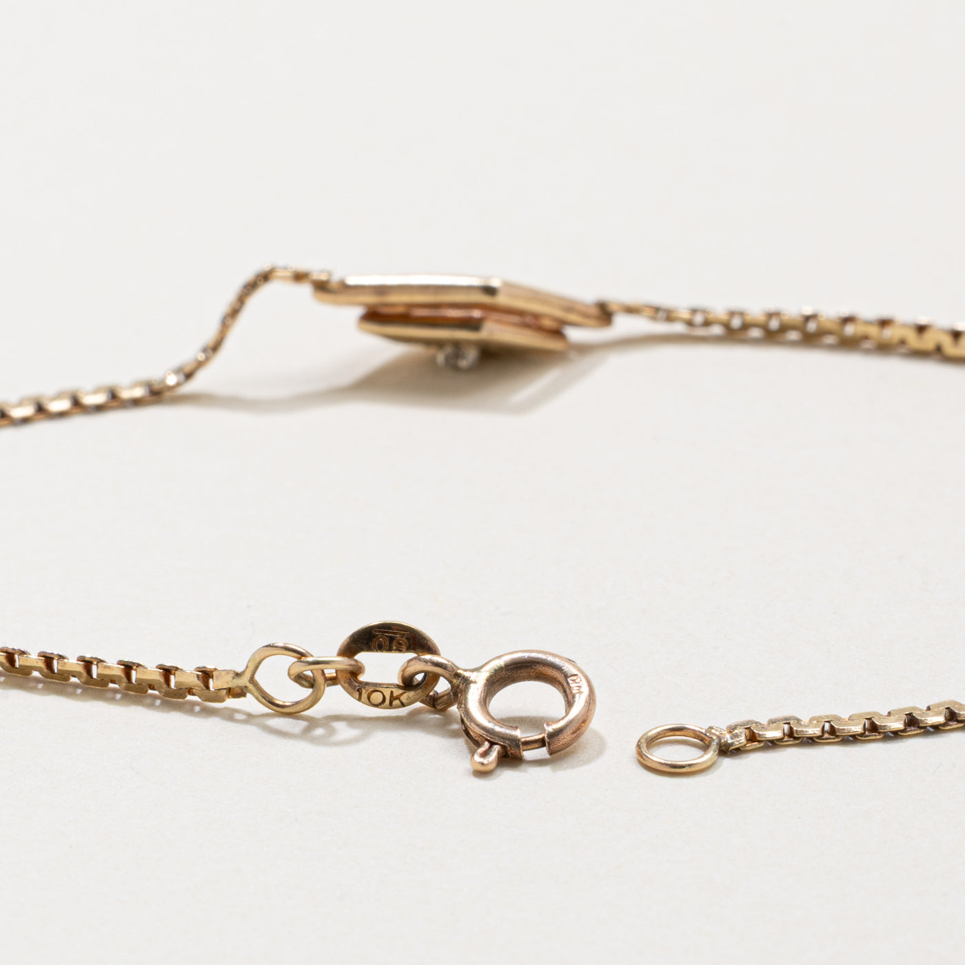 10k Yellow Gold Diamond Rhombus Design Bracelet | 7.5"