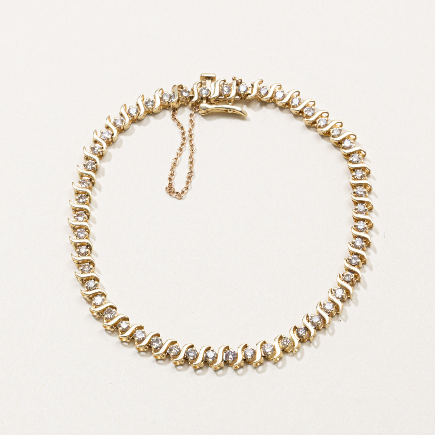 14k Diamond Swirl Tennis Bracelet | 2.1ct | 7.5"