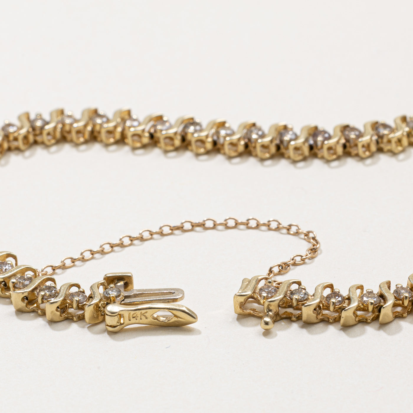 14k Diamond Swirl Tennis Bracelet | 2.1ct | 7.5"