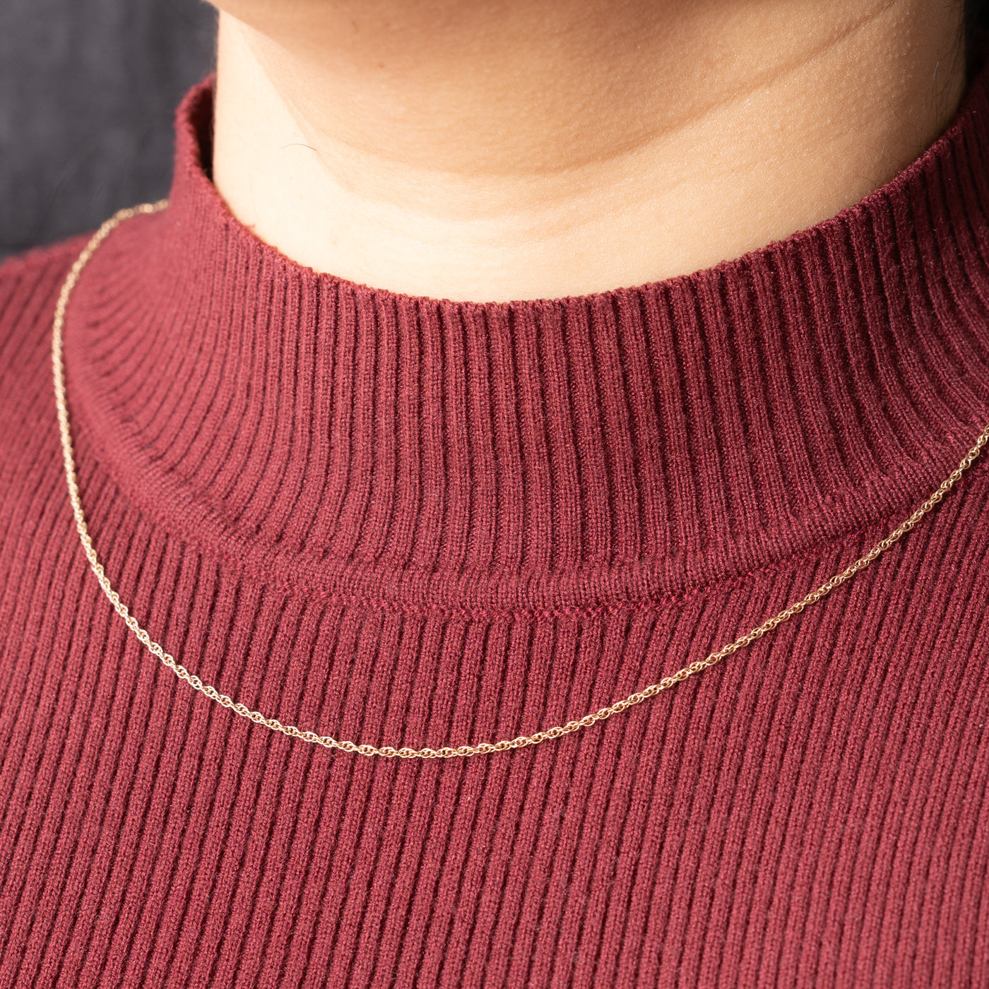 Gold Rope Chain Necklace | 15"
