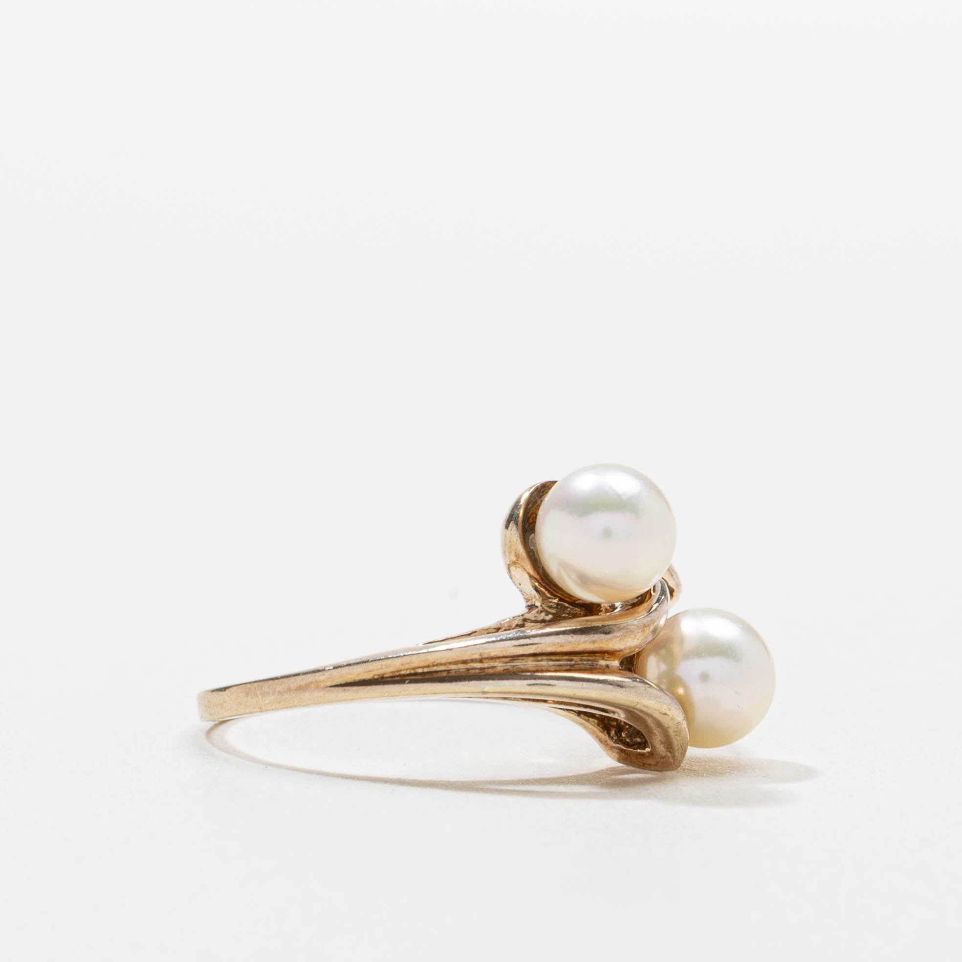 10k Two Stone Pearl Ring | SZ 8.25