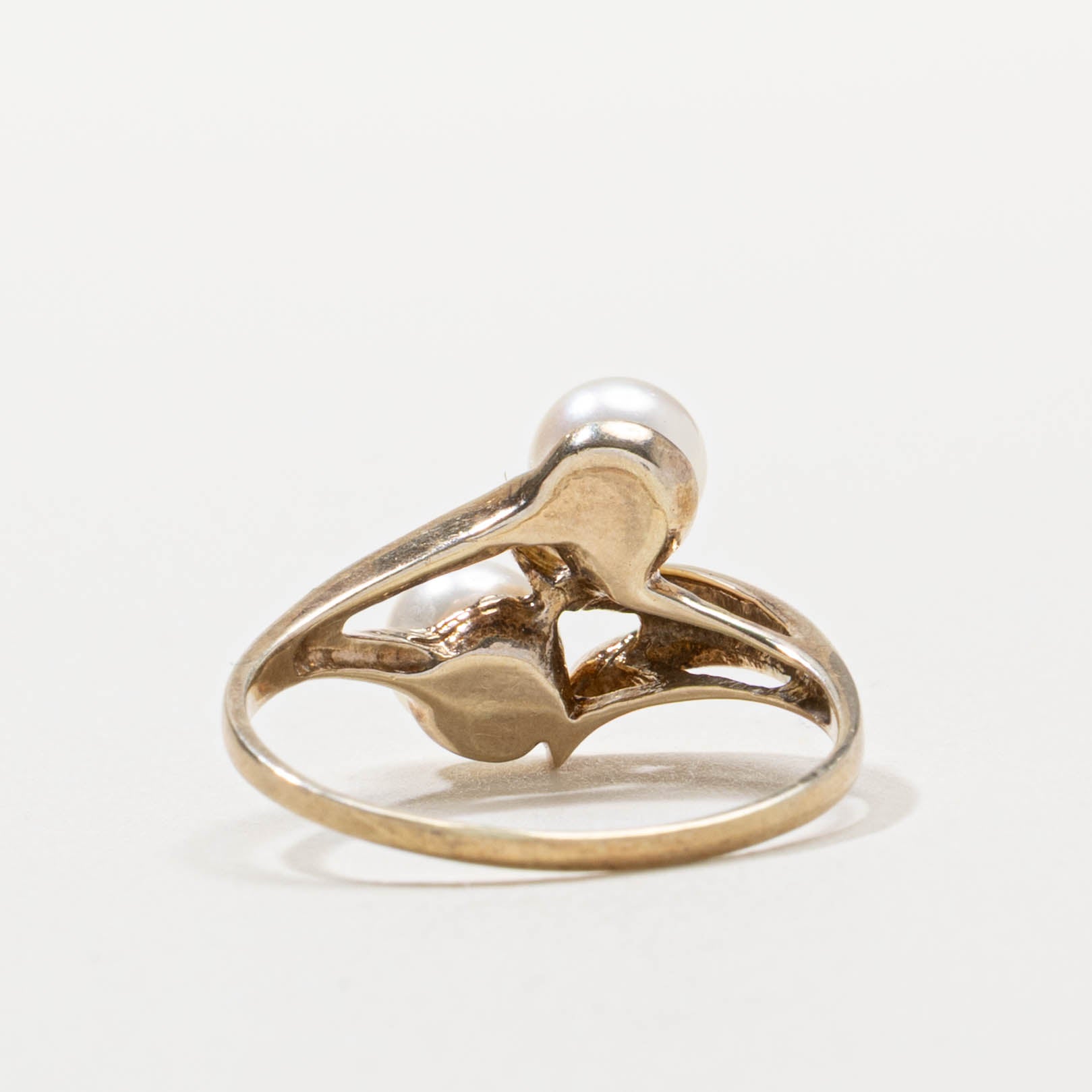 10k Two Stone Pearl Ring | SZ 8.25