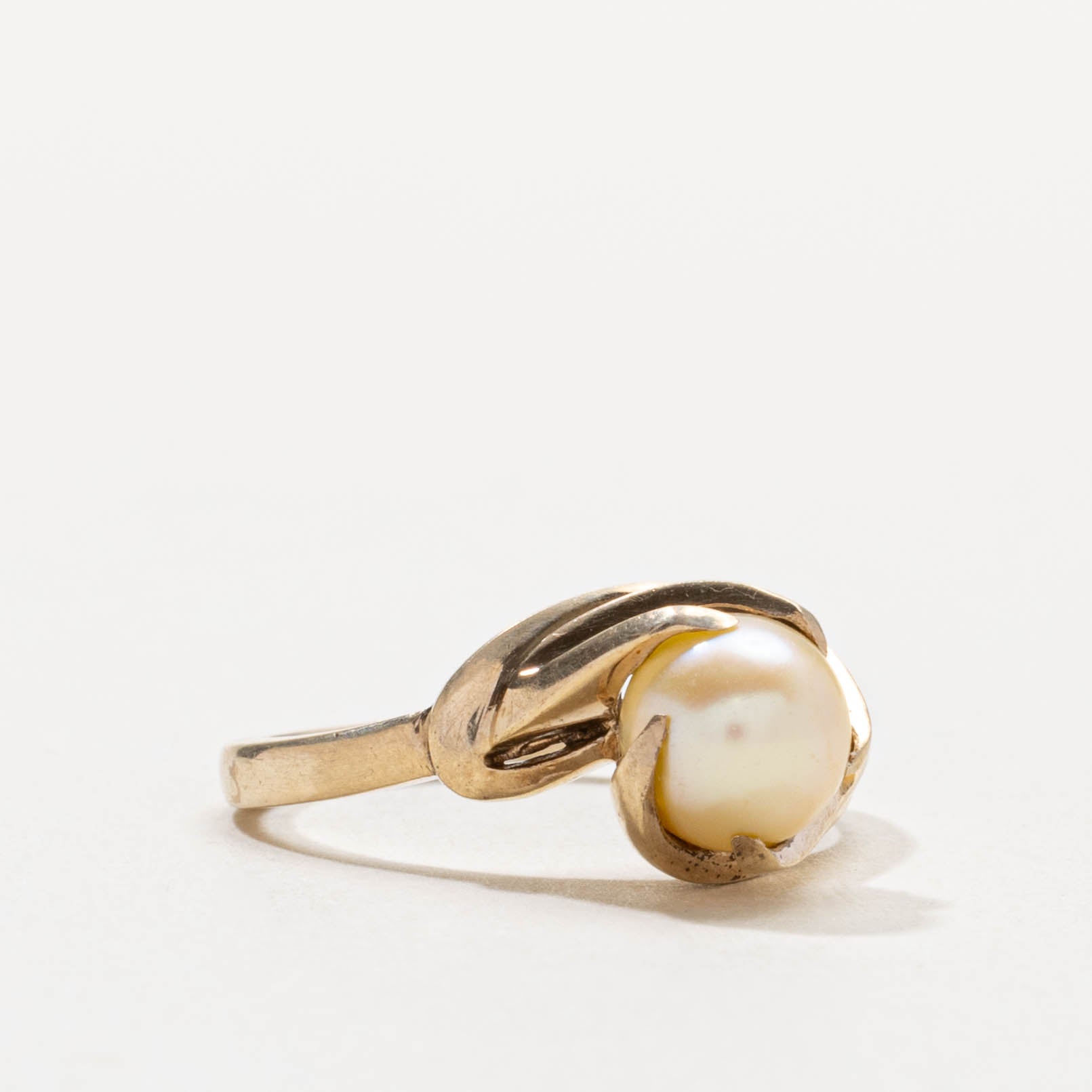 10k Yellow Pearl Bypass Ring | SZ 5.5
