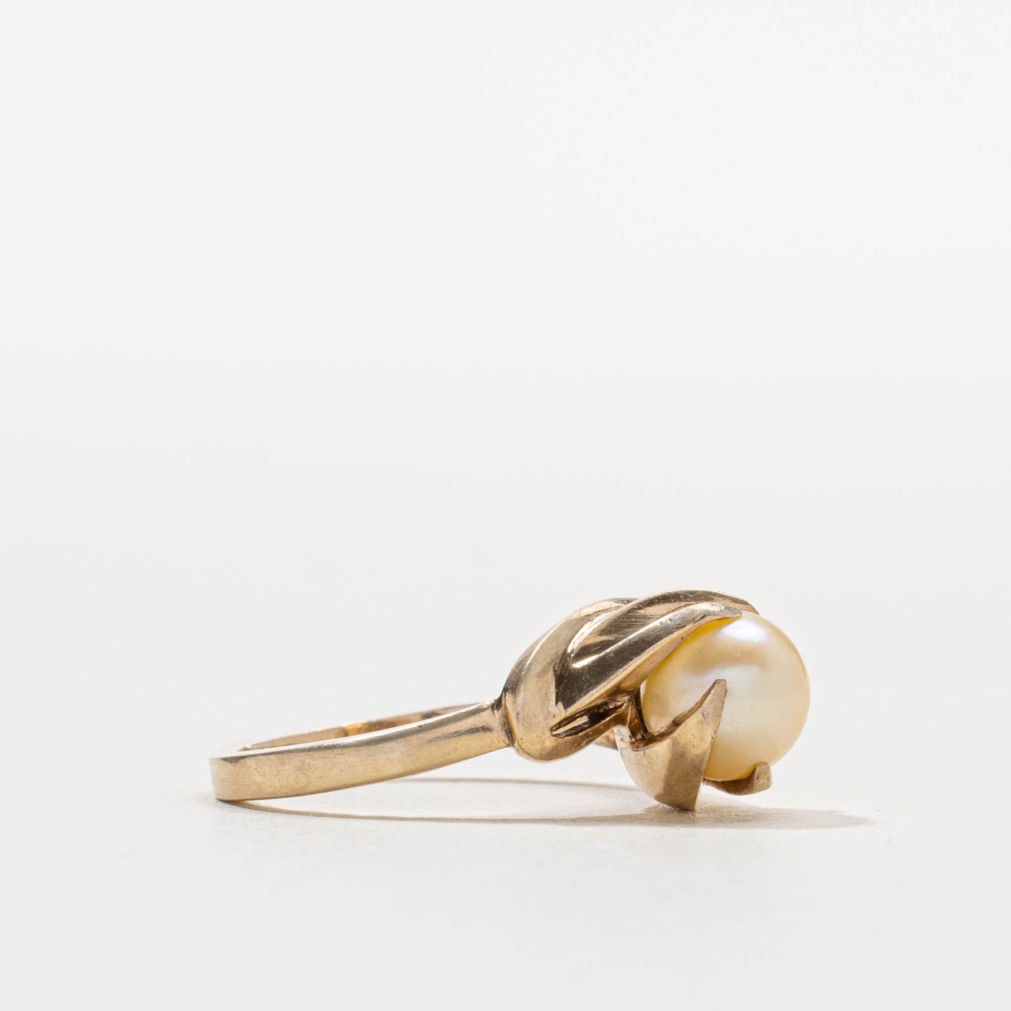 10k Yellow Pearl Bypass Ring | SZ 5.5