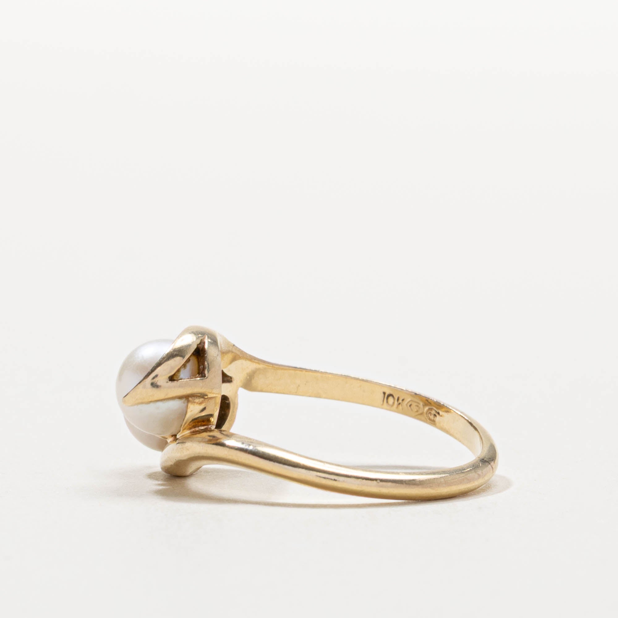 Vintage Canadian Toi Et Moi Pearl Bypass Ring | SZ 7.5