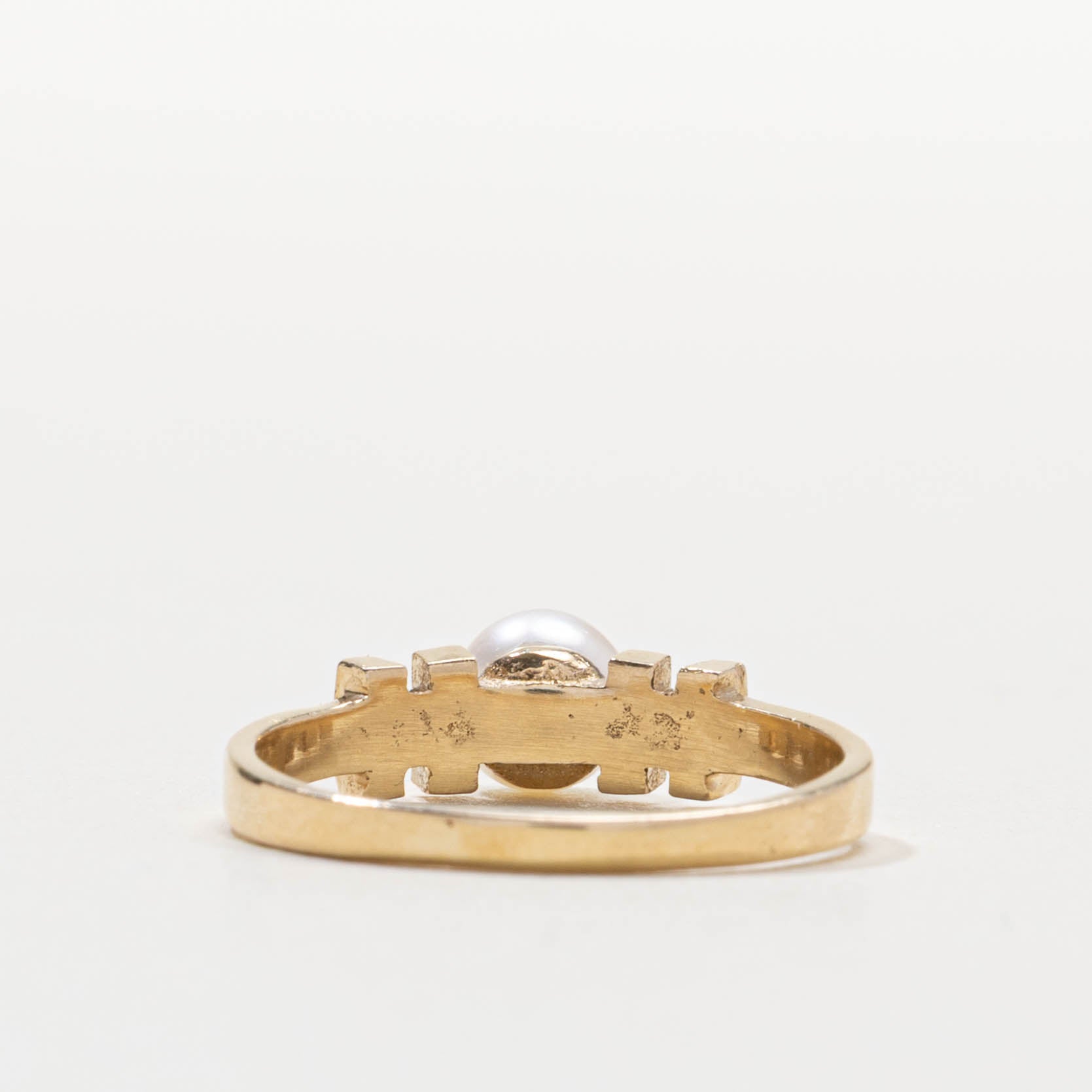 14k Pearl Geometric Ring | SZ 7