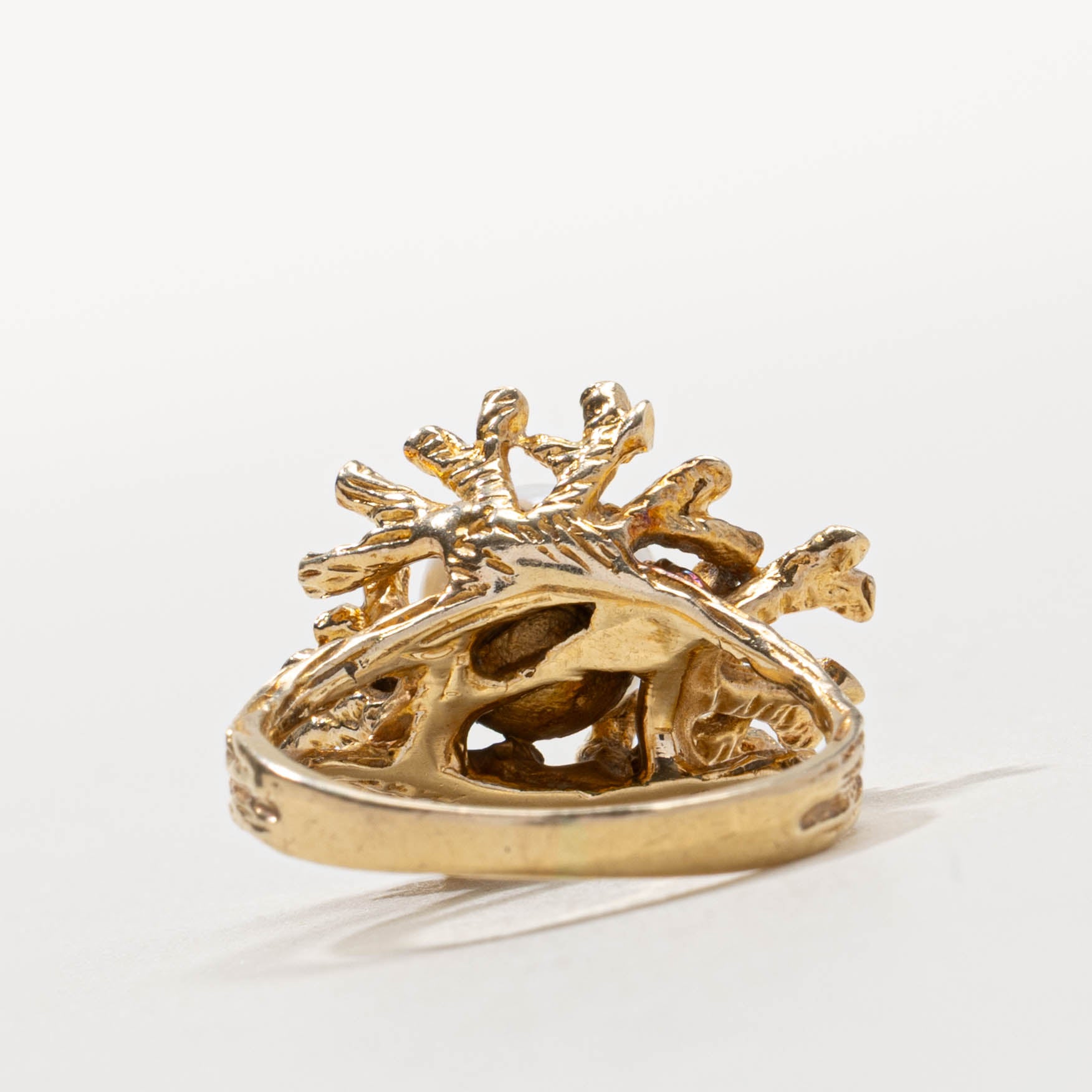 14k Pearl Nuggety Textured Cocktail Ring | SZ 6.75