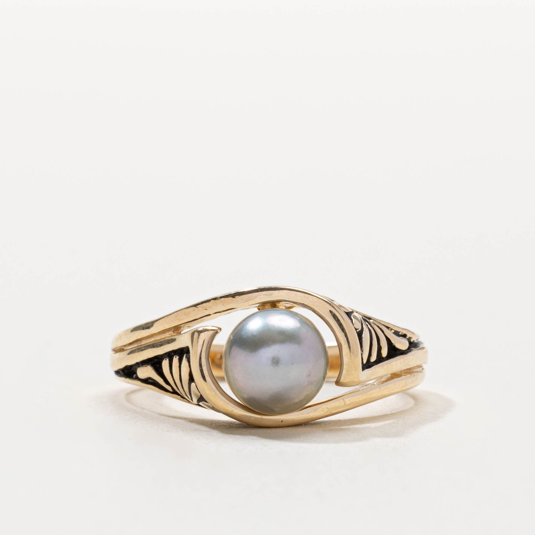 14k Pearl Ornate Detailed Ring | SZ 6.5