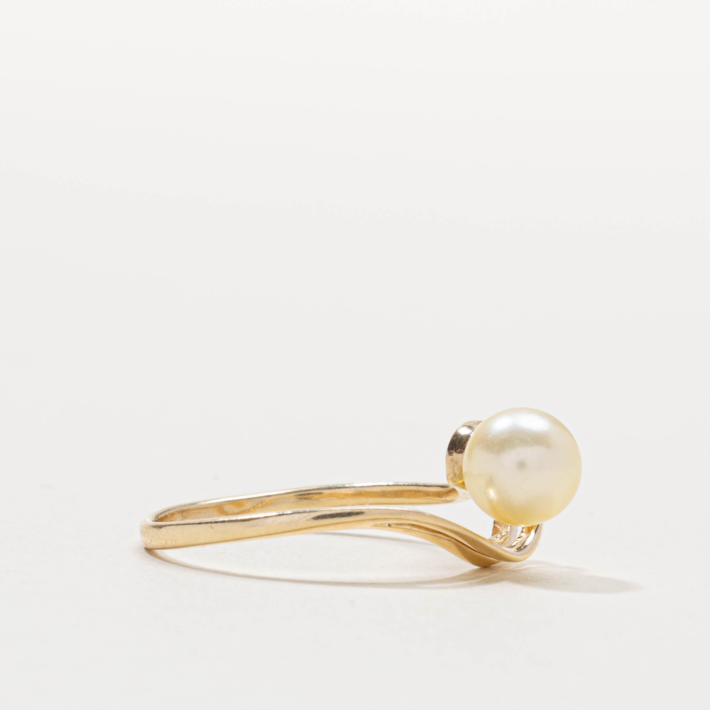 14k Pearl Swirl Abstract Ring | SZ 6.75