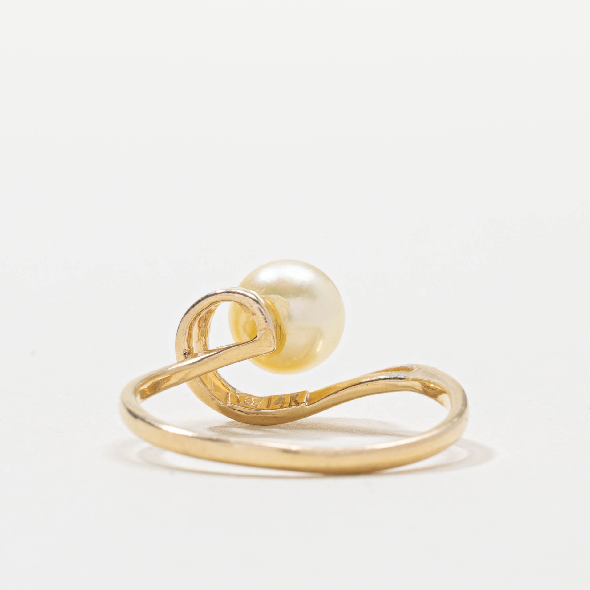 14k Pearl Swirl Abstract Ring | SZ 6.75