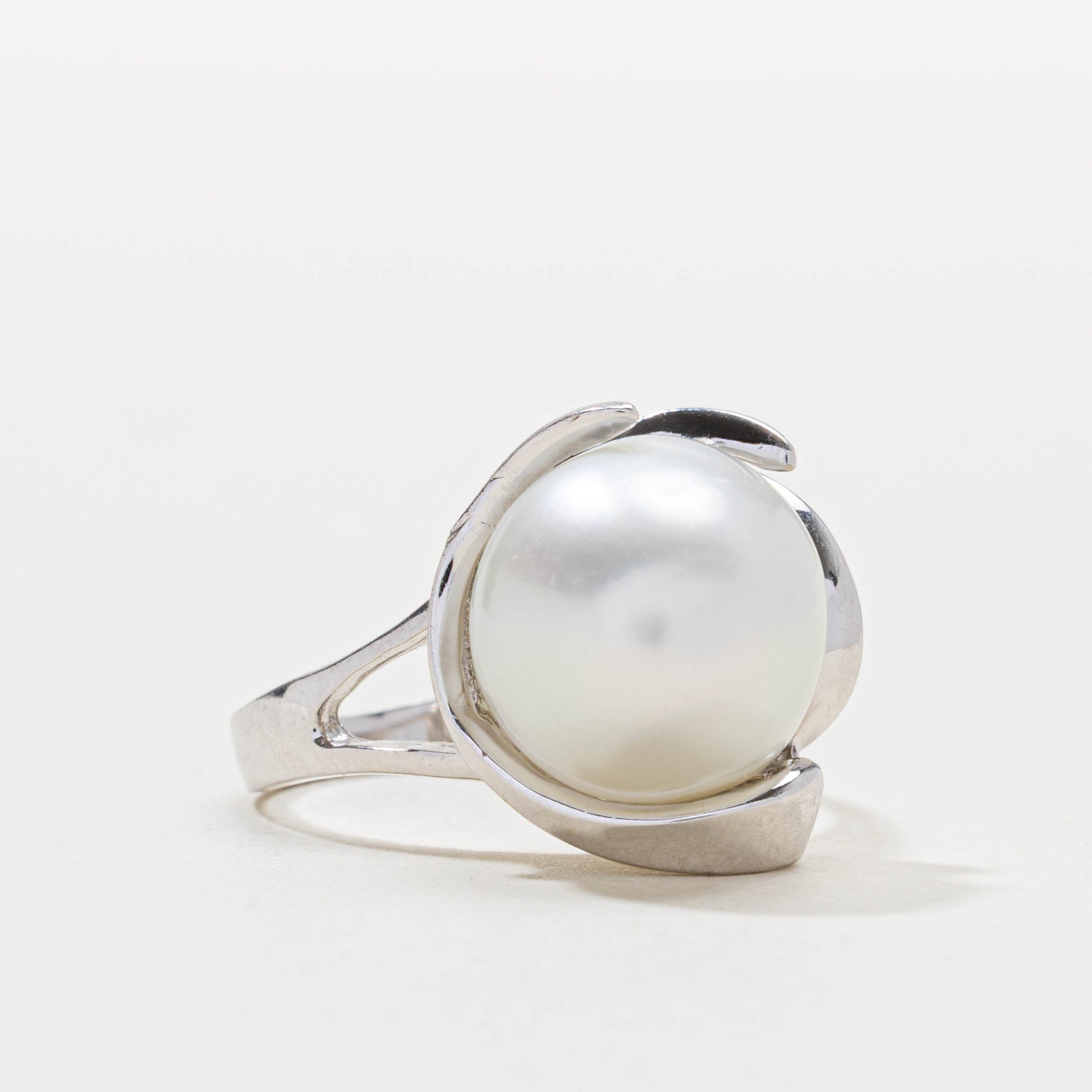 14k Pearl Abstract Cocktail Ring | SZ 6.75
