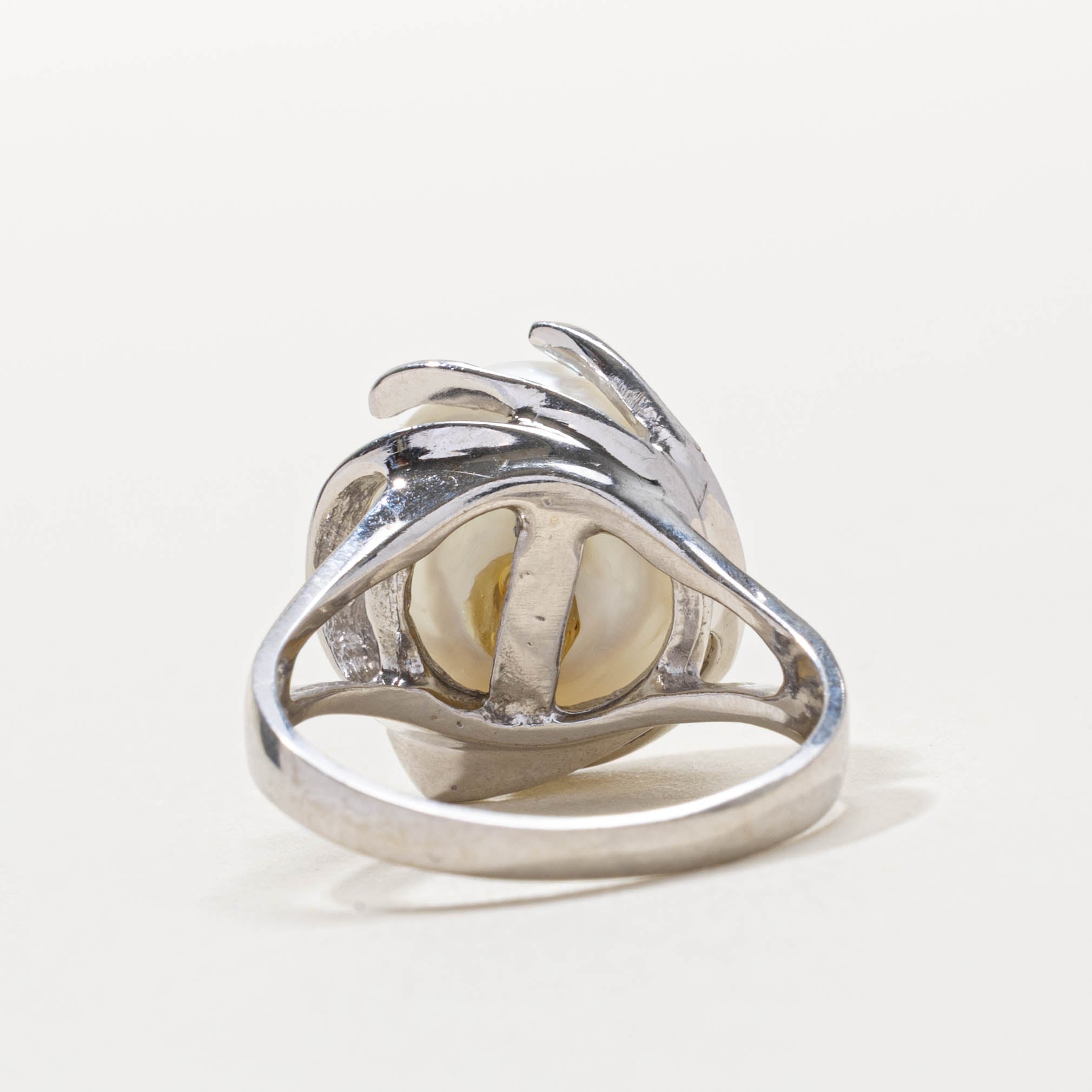 14k Pearl Abstract Cocktail Ring | SZ 6.75