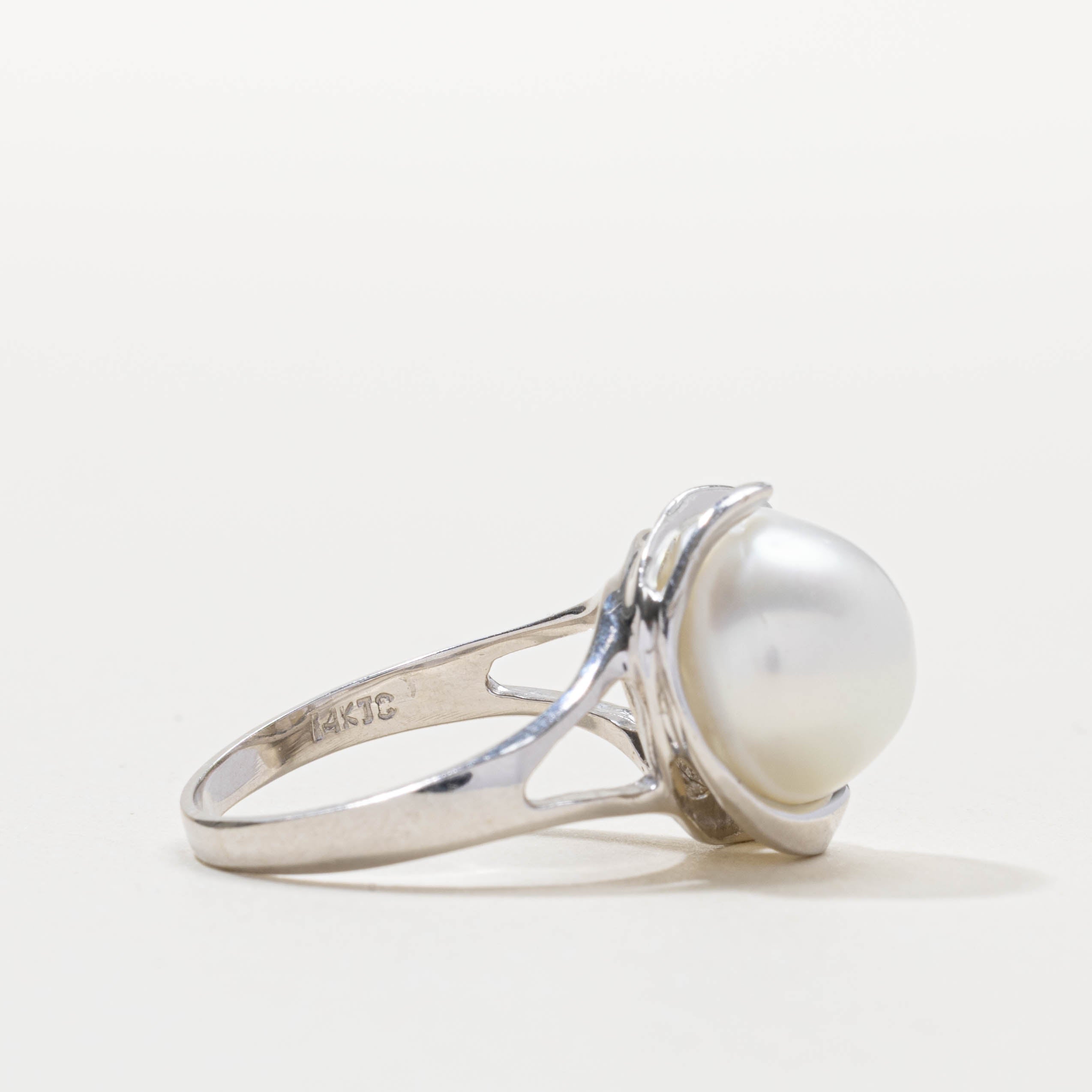 14k Pearl Abstract Cocktail Ring | SZ 6.75
