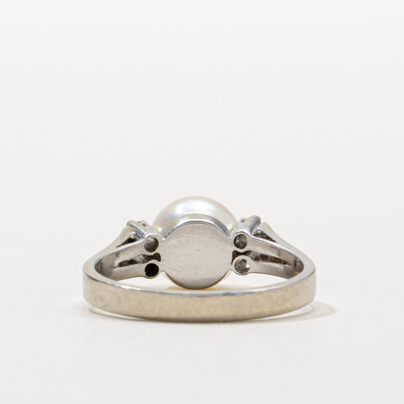 14k Pearl & Diamond Accented Ring | SZ 7.5