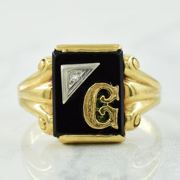 'G' Black Onyx & Diamond Ring | 3.80ct, 0.01ct | SZ 10.25 |