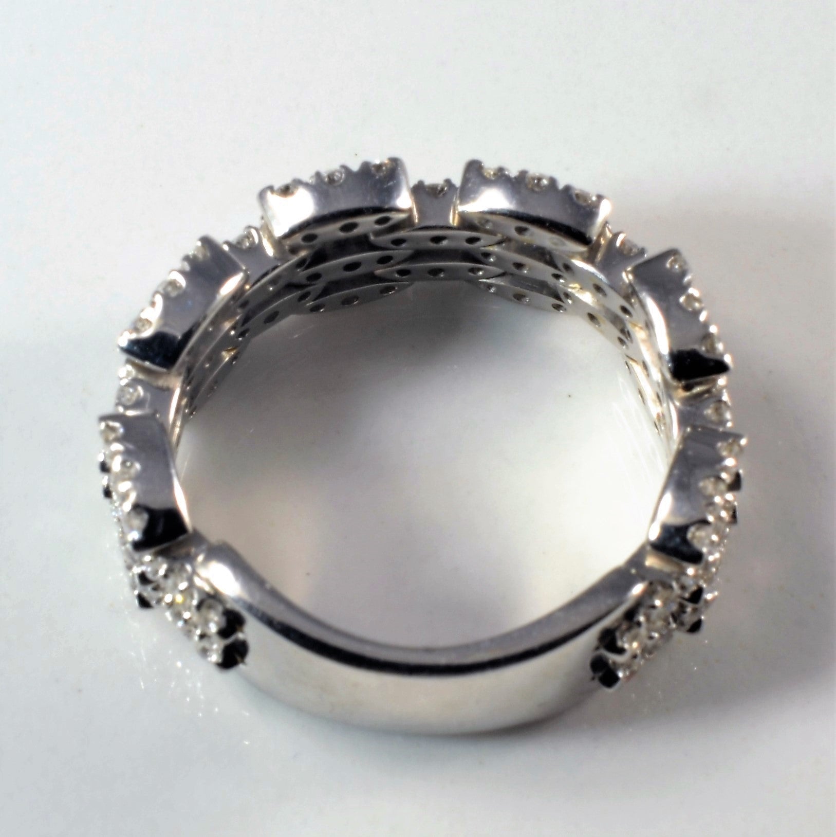 'Giorgio Visconti' Pave Diamond Wave Ring | 0.64ctw | SZ 7 | - 100 Ways