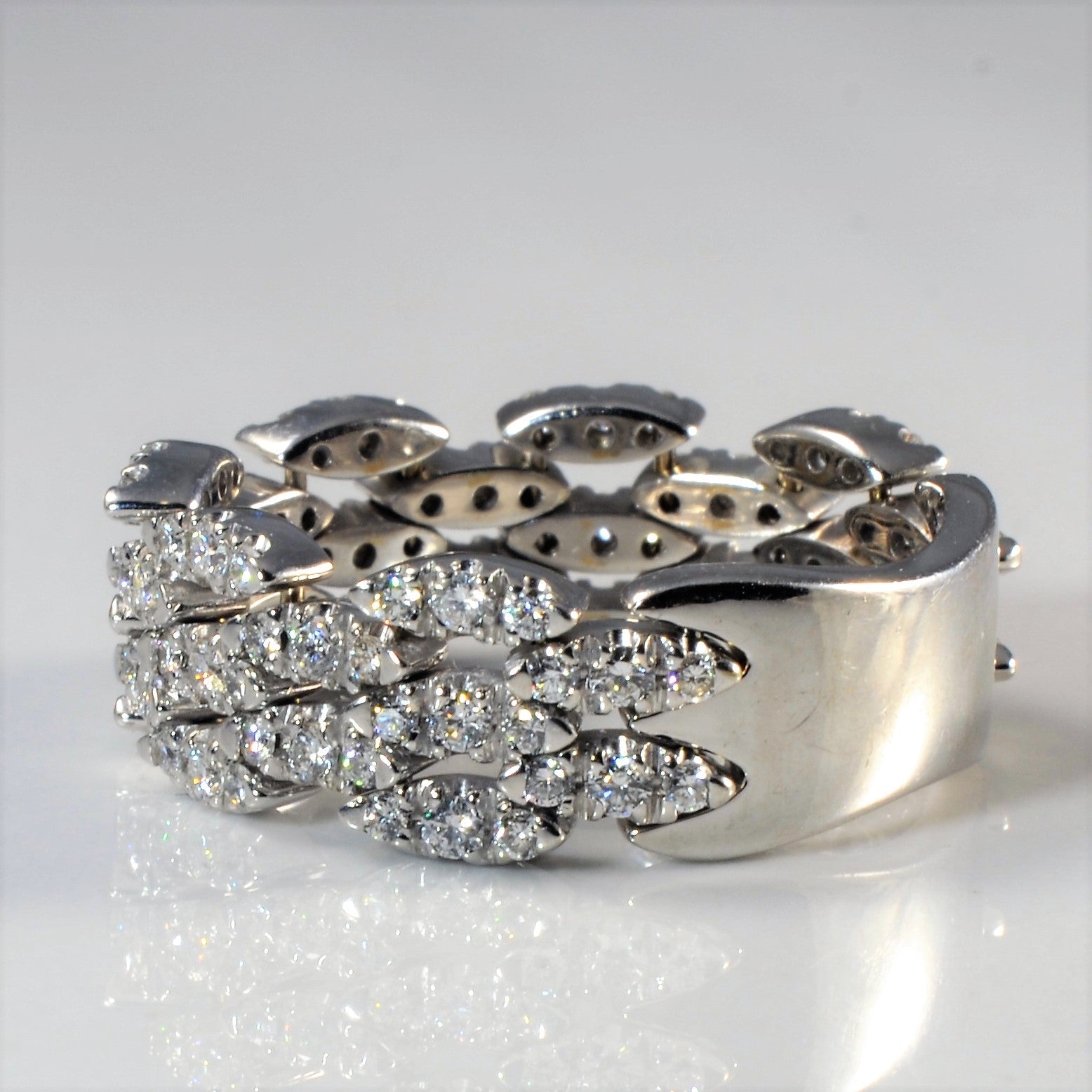 'Giorgio Visconti' Pave Diamond Wave Ring | 0.64ctw | SZ 7 | - 100 Ways