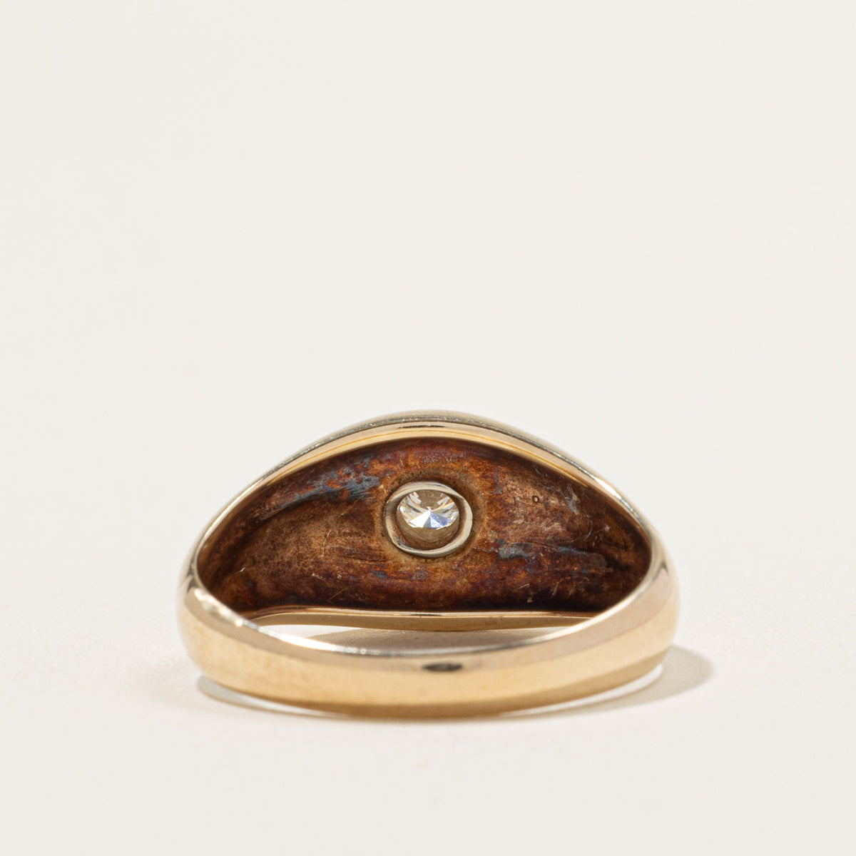 10k Solitaire Diamond Grooved Dome Ring | 0.17ct | SZ 10.25