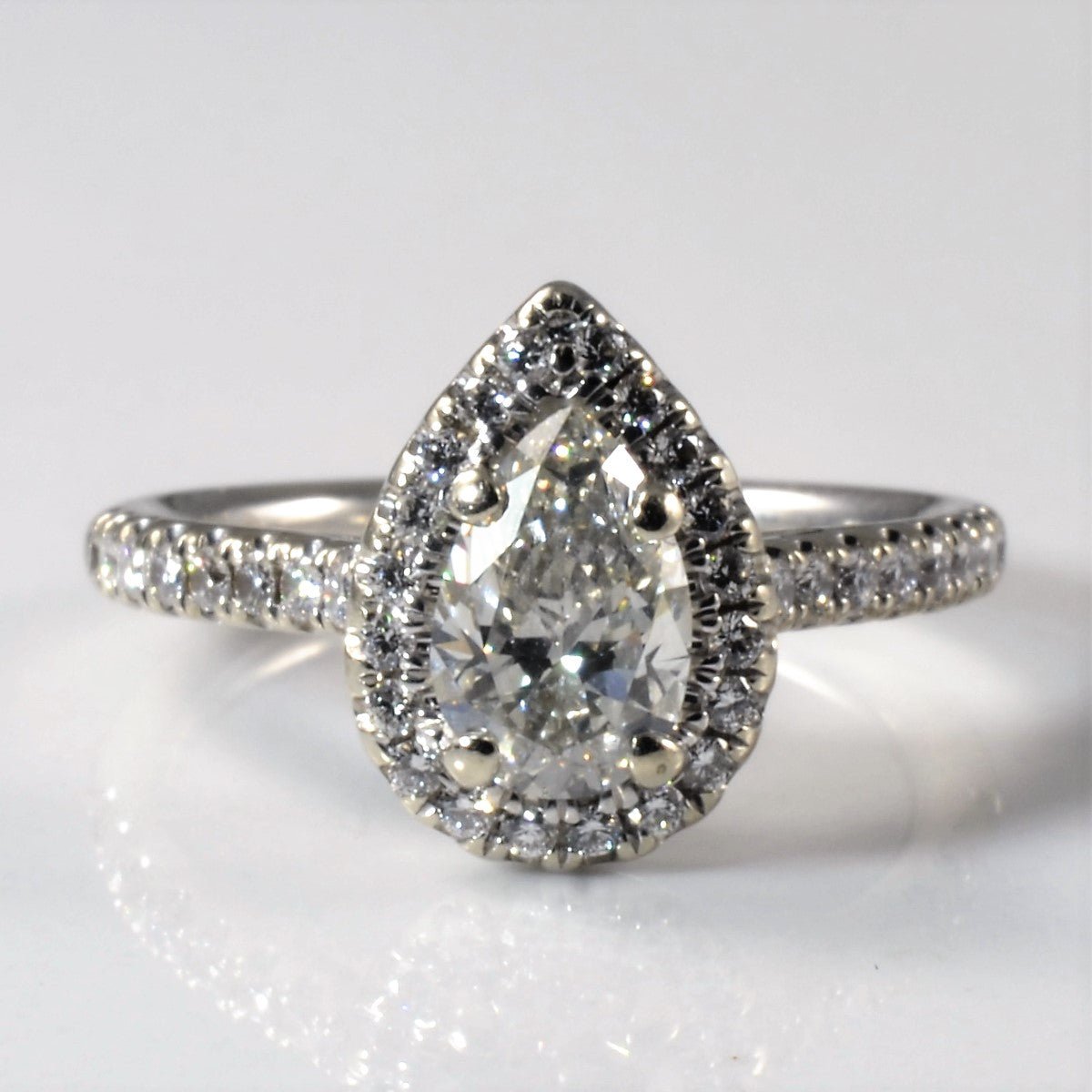 'James Allen' Pear Cut Halo Engagement Ring | 0.92ctw | SZ 4 | - 100 Ways