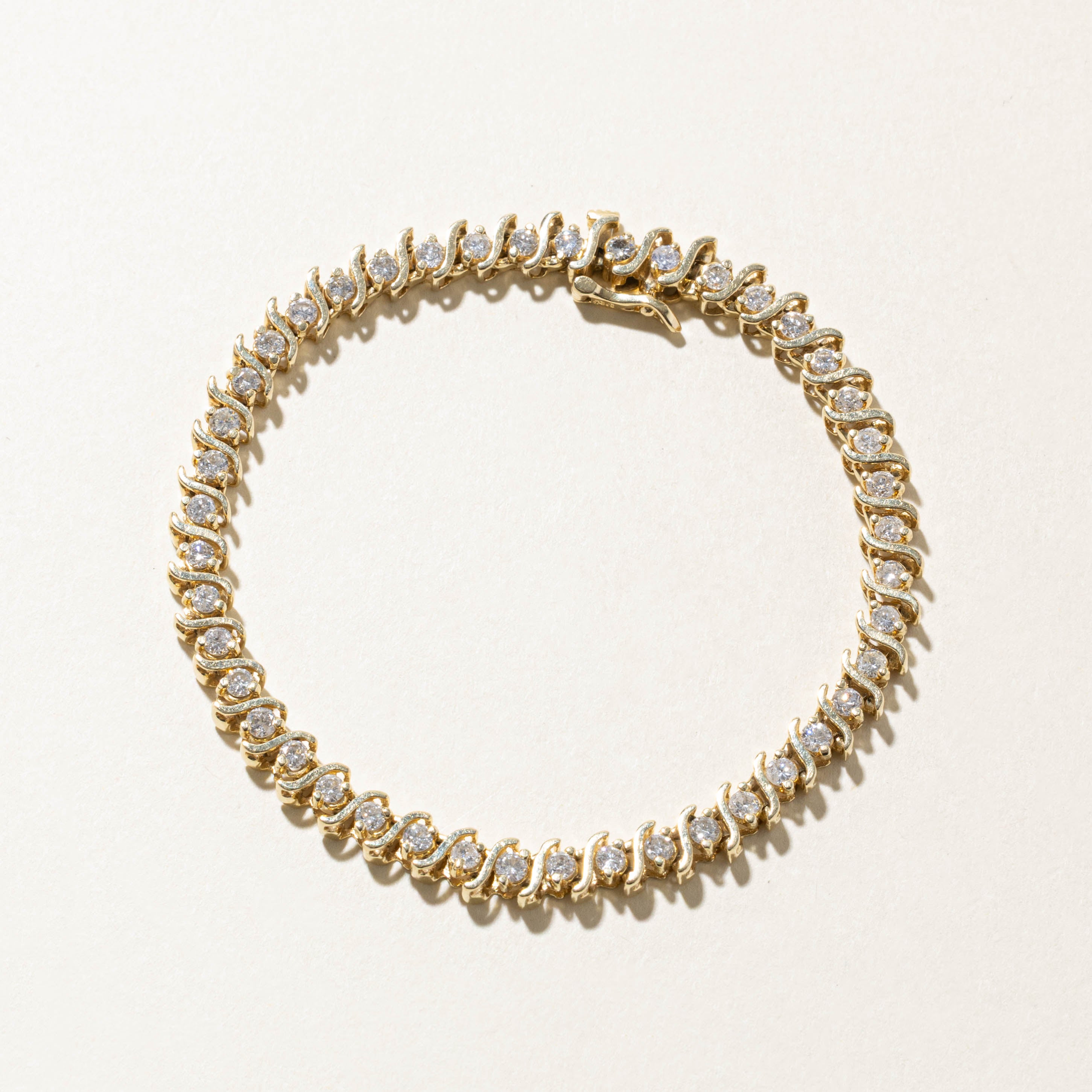 14k Diamond Wave Tennis Bracelet | 2.64ctw | 7.5"