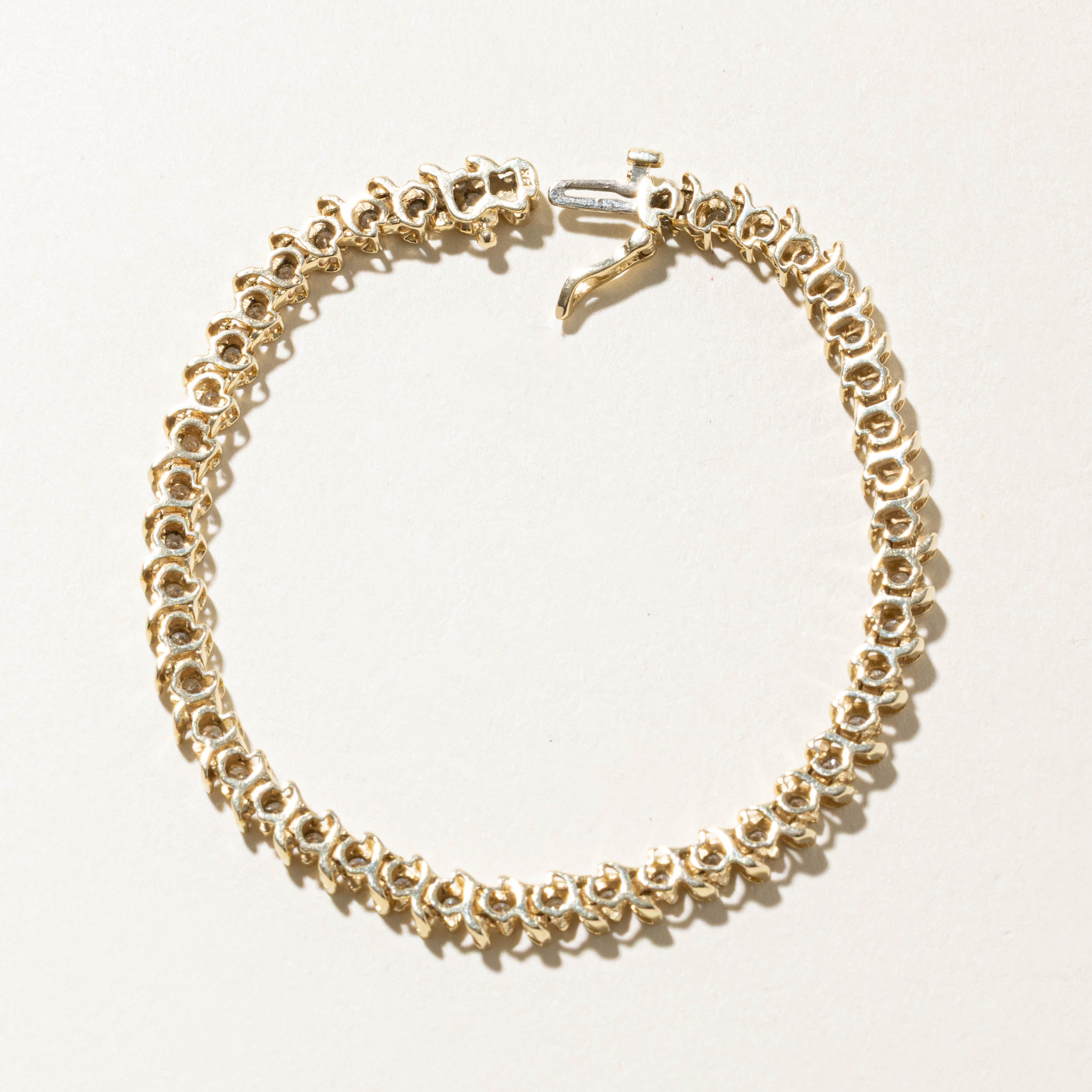 14k Multi Row Diamond Bar Tennis Bracelet | 1.41ctw | 7"