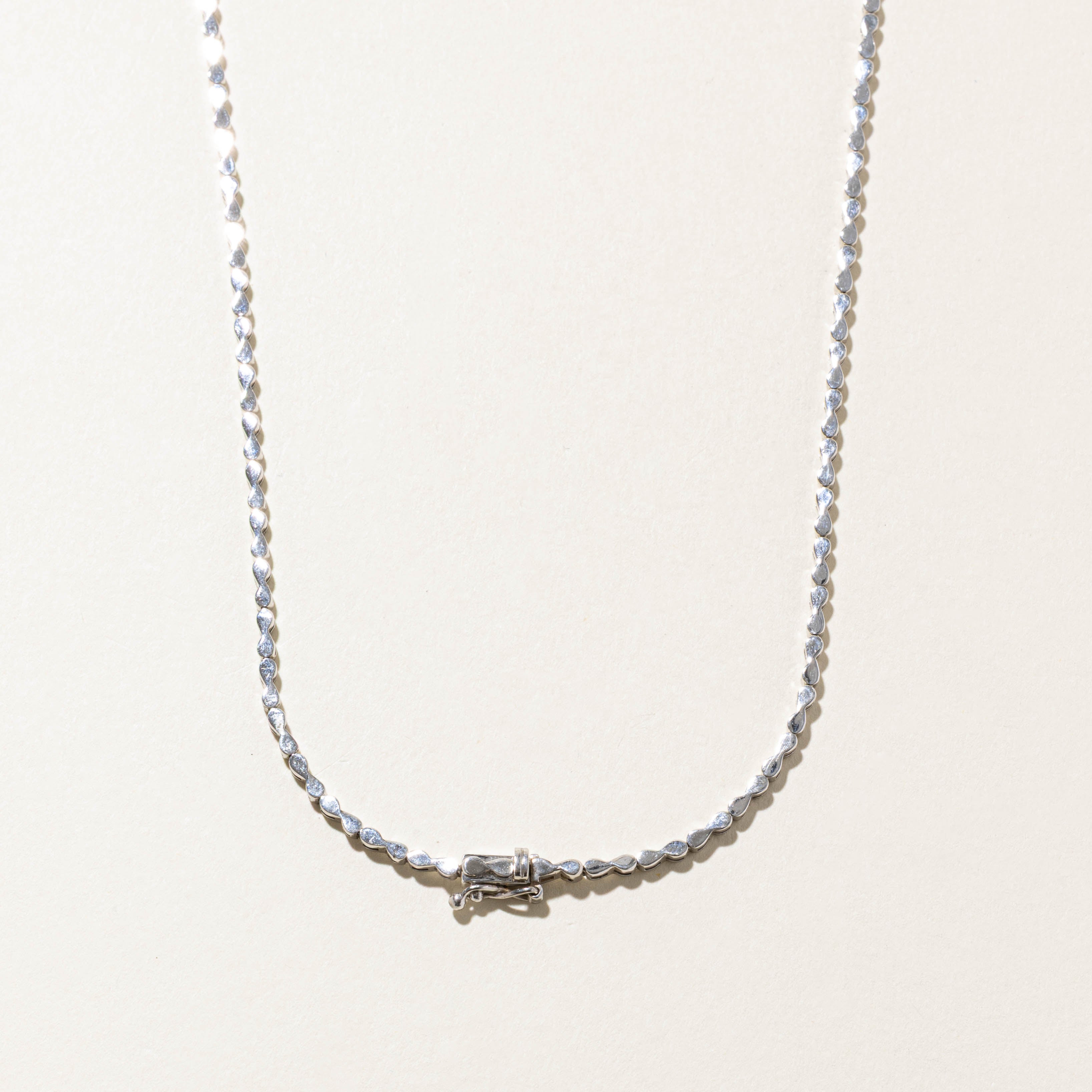 14k White Gold Diamond Drop Cluster Necklace | 1.44ctw | 15.5"