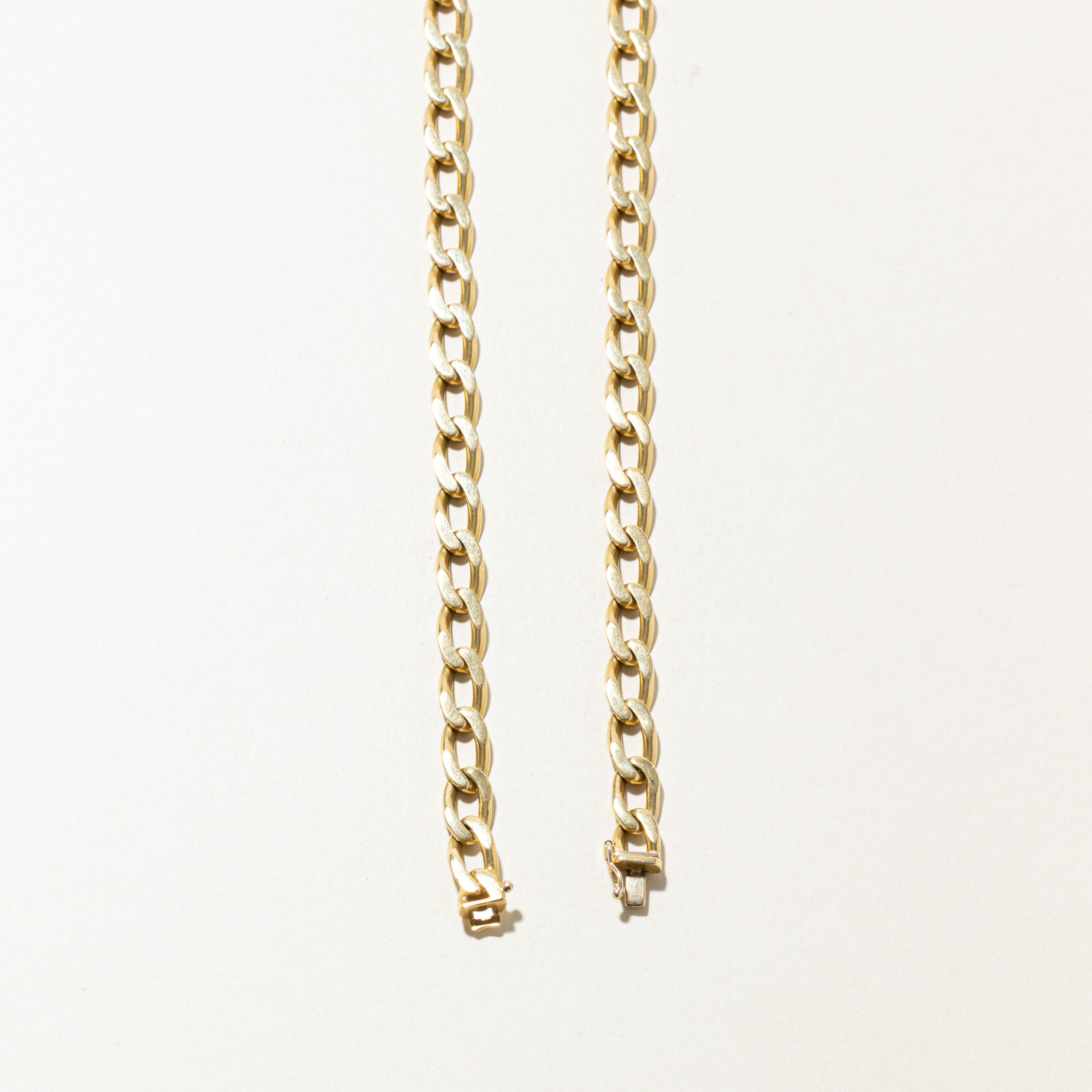 Vintage Italian Two Tone Diamond Curb Link Chain | 0.16ctw | 6.25950mm | 15.75"