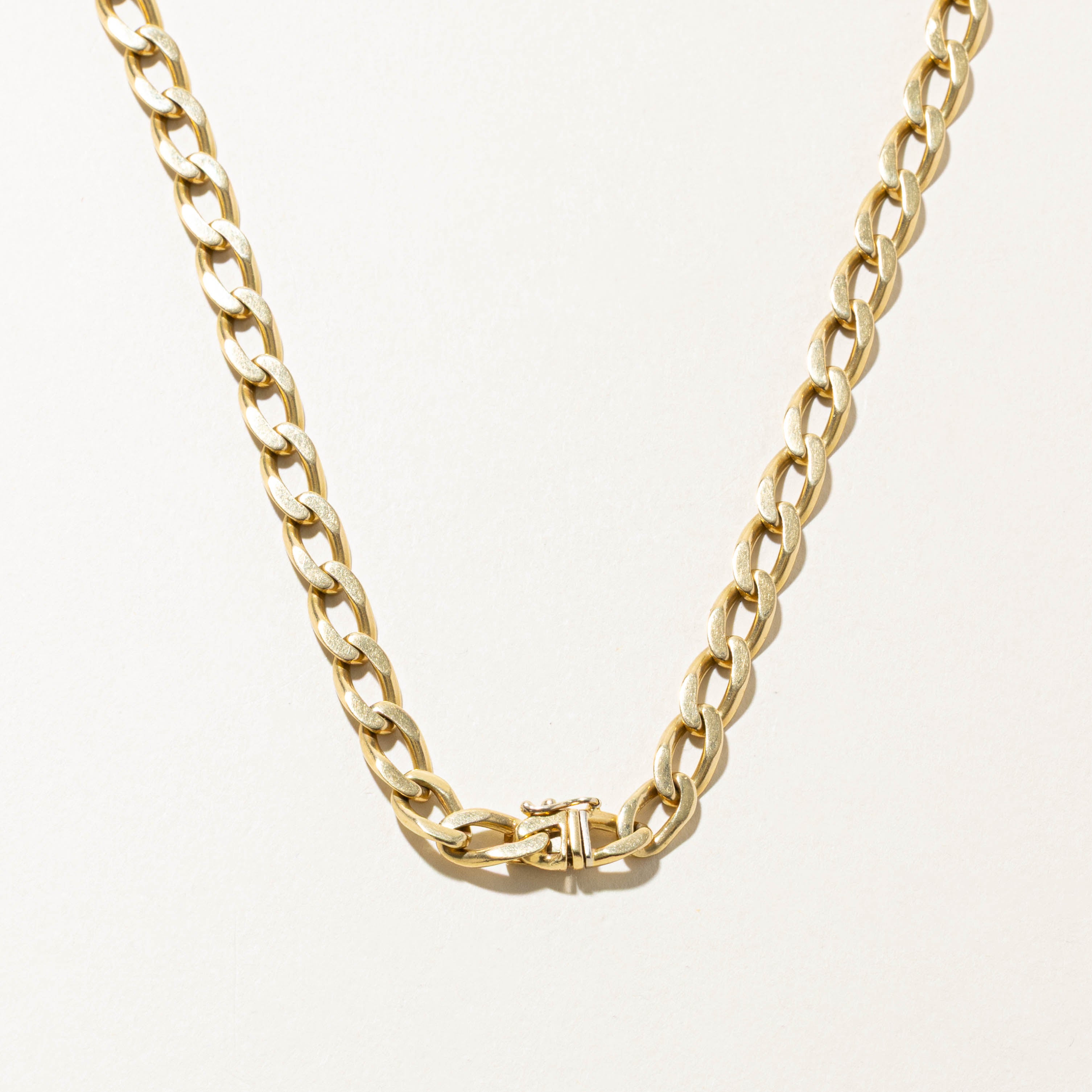 Vintage Italian Two Tone Diamond Curb Link Chain | 0.16ctw | 6.25950mm | 15.75"