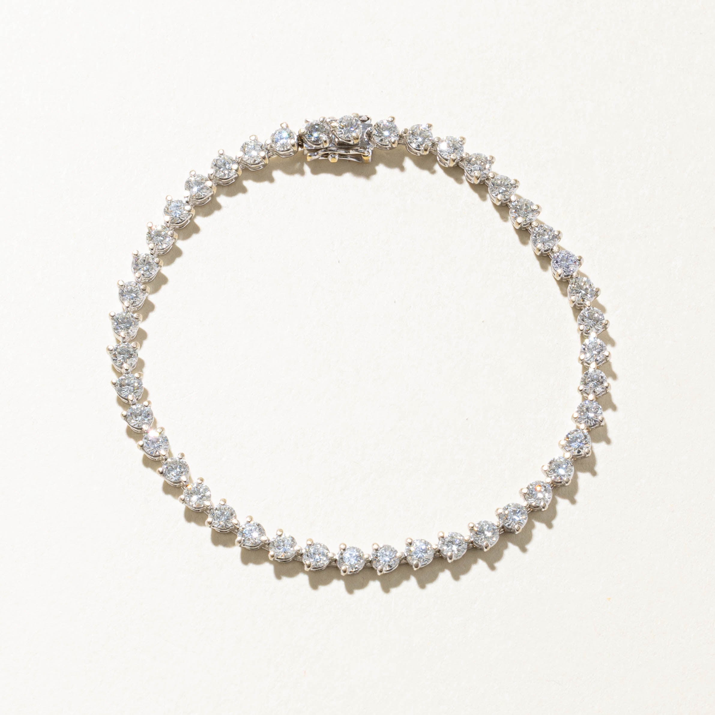 18k Eternity Diamond Tennis Bracelet | 3.87ctw VS2/SI1 G/H | 6.5"
