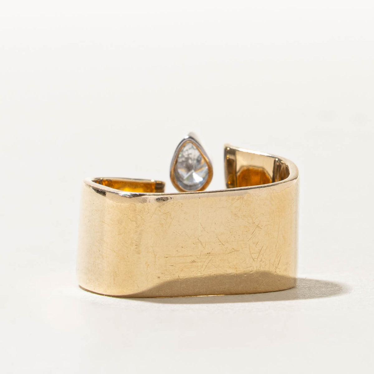 14k Two Stone Bezel Set Diamond Geometric Cocktail Ring | 0.64ctw | SZ 5.5