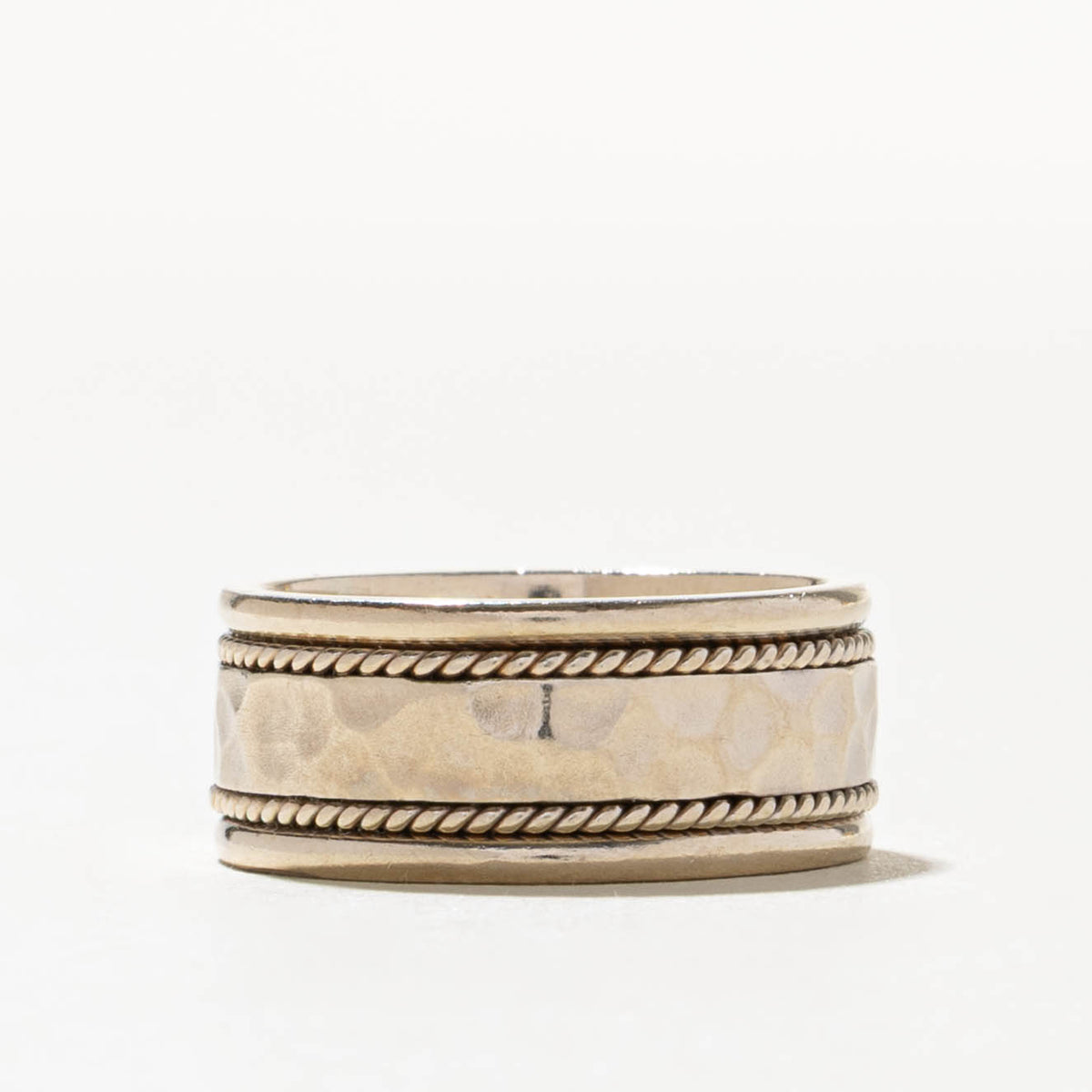 14k Solitaire Diamond Rope Band | 0.12ct | 7.80mm | SZ 5