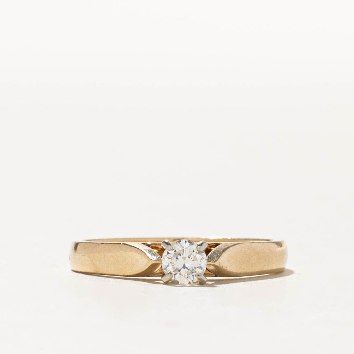14k Solitaire Diamond Petite Ring | 0.19ct | SZ 6