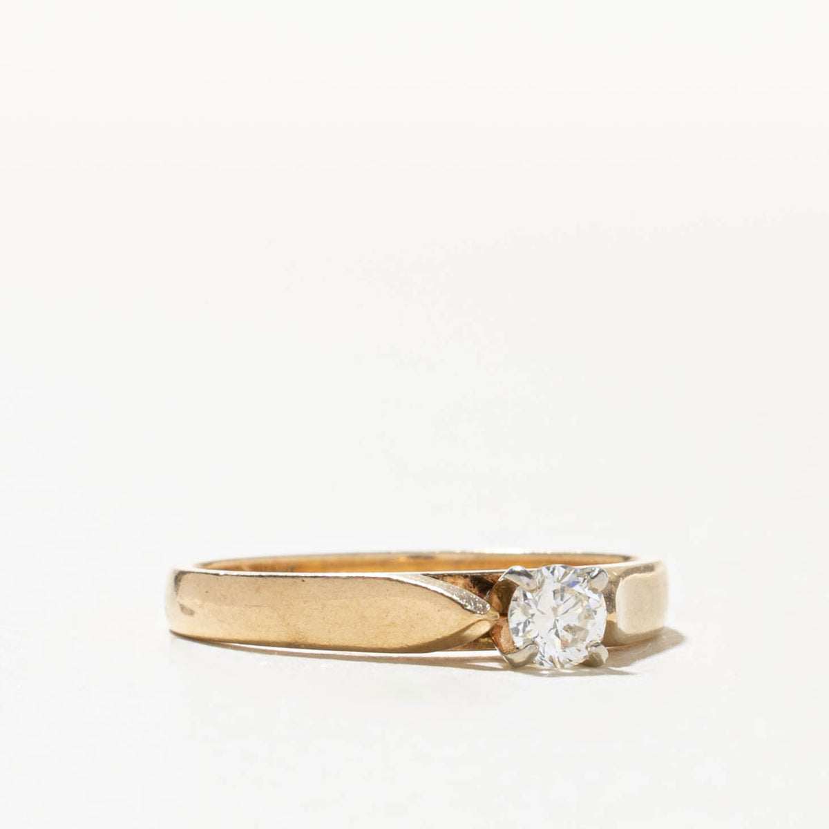 14k Solitaire Diamond Petite Ring | 0.19ct | SZ 6