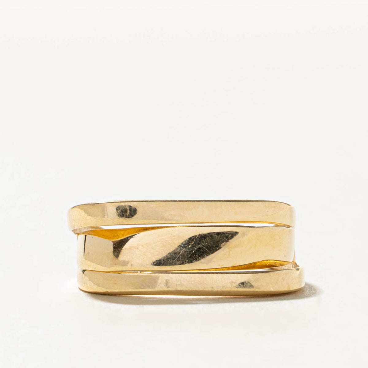 18k Yellow Gold Layered Abstract Ring | SZ 7.25