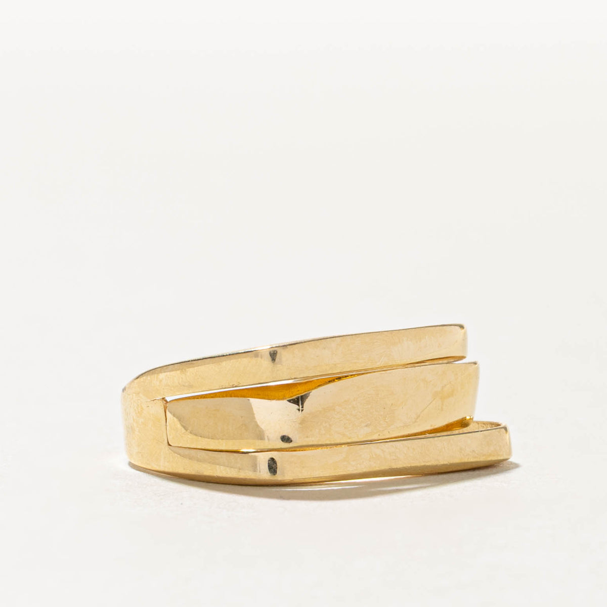 18k Yellow Gold Layered Abstract Ring | SZ 7.25
