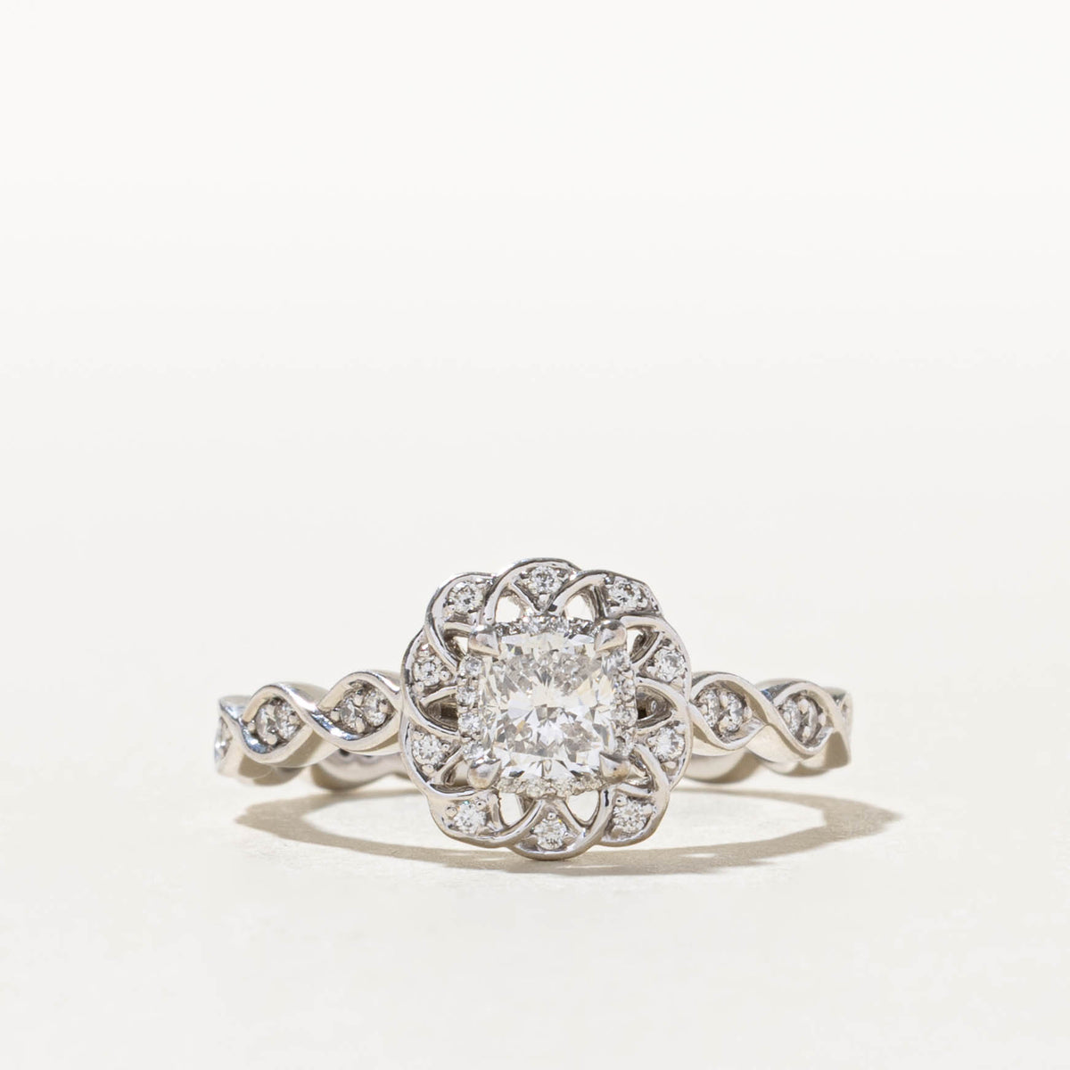 Canadian Diamond Floral Halo Ring | 0.50ct SI1 H, 0.27ctw | SZ 6.75