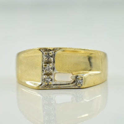 'L' Diamond Ring | 0.04ctw | SZ 6.5 |