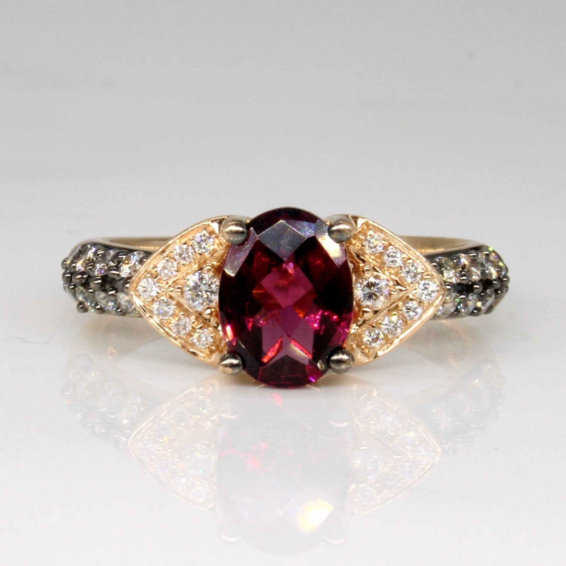'La Vien' Garnet & Diamond Ring | 1.25ct, 0.37ctw | SZ 6.75 | - 100 Ways