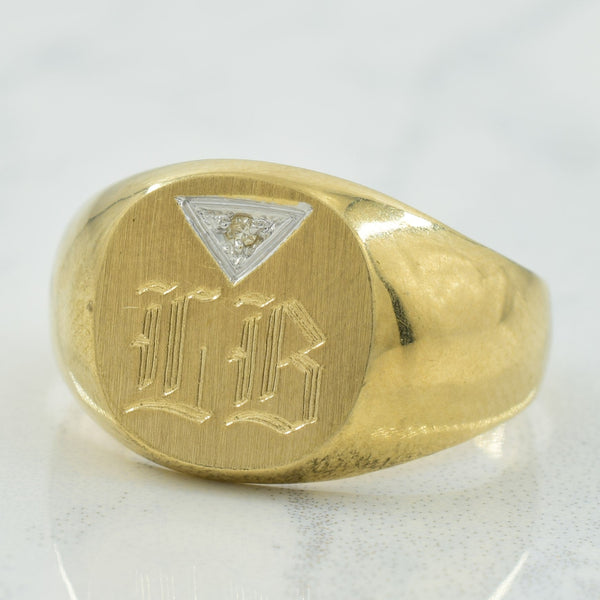 'LB' Initialed Diamond Ring | 0.01ct | SZ 9.25 |