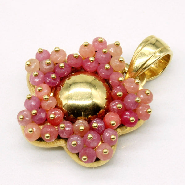 'Le Gi' Vintage Pink Sapphire Bead Flower Pendant | 7.25ctw |