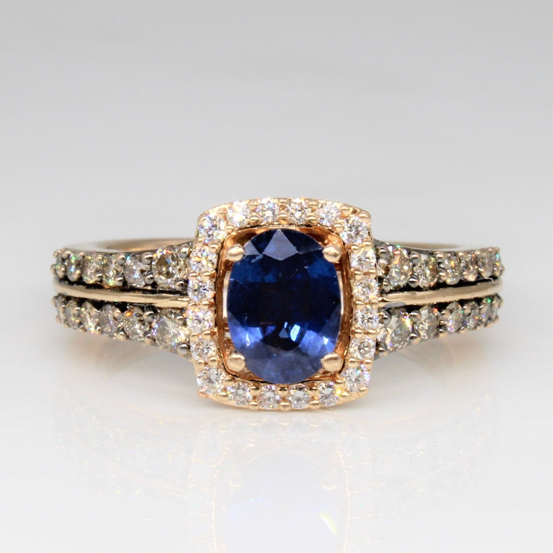 'Le Vian' Sapphire & Diamond Engagement Ring | 0.85ct, 0.58ctw | SZ 7 | - 100 Ways