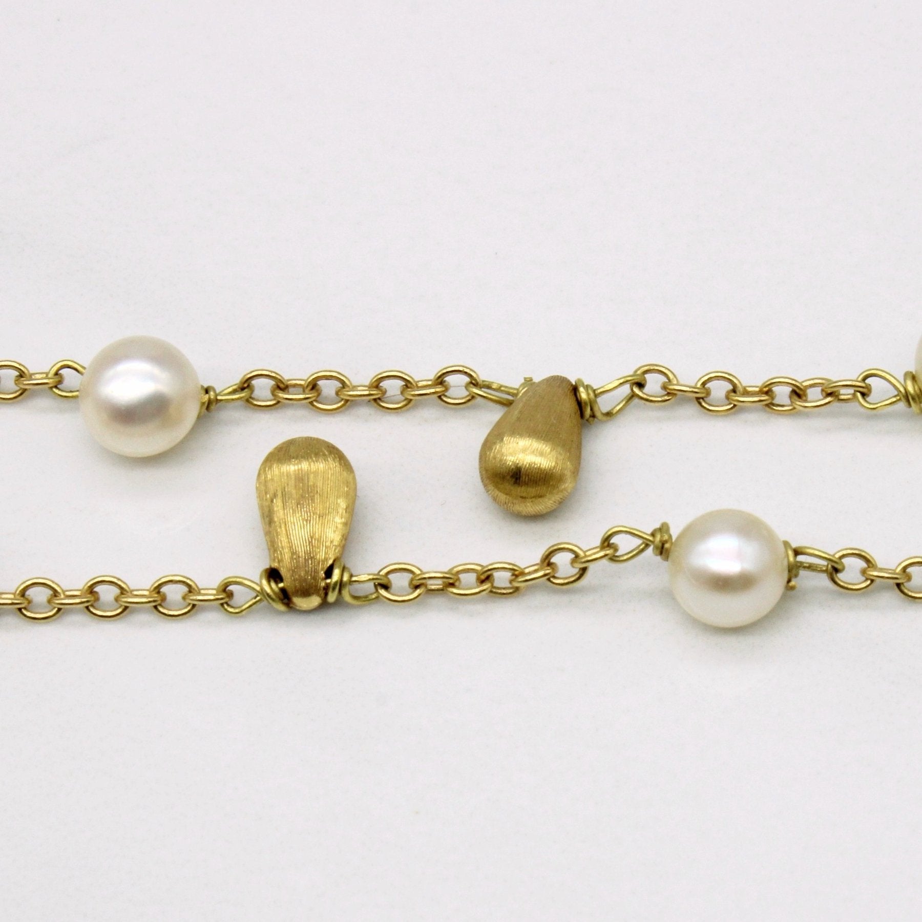 'Links of London' Drop Pearl & 18k Yellow Gold Tiered Necklace | 16" | - 100 Ways