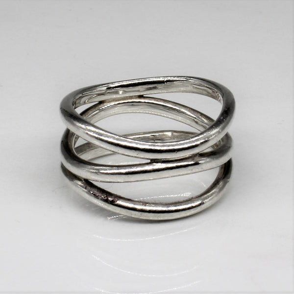 'Links Of London' Silver Wave Ring | SZ 5.75 |