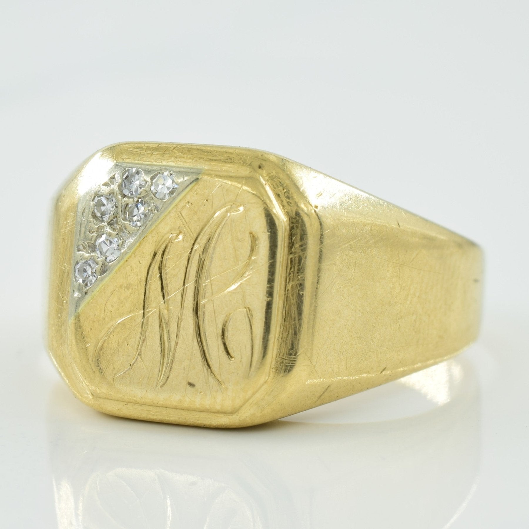 'M' Initial Diamond Ring | 0.06ctw | SZ 10.25 | - 100 Ways