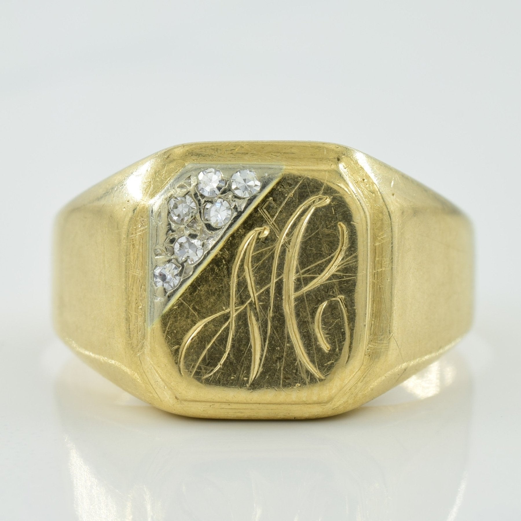 'M' Initial Diamond Ring | 0.06ctw | SZ 10.25 | - 100 Ways