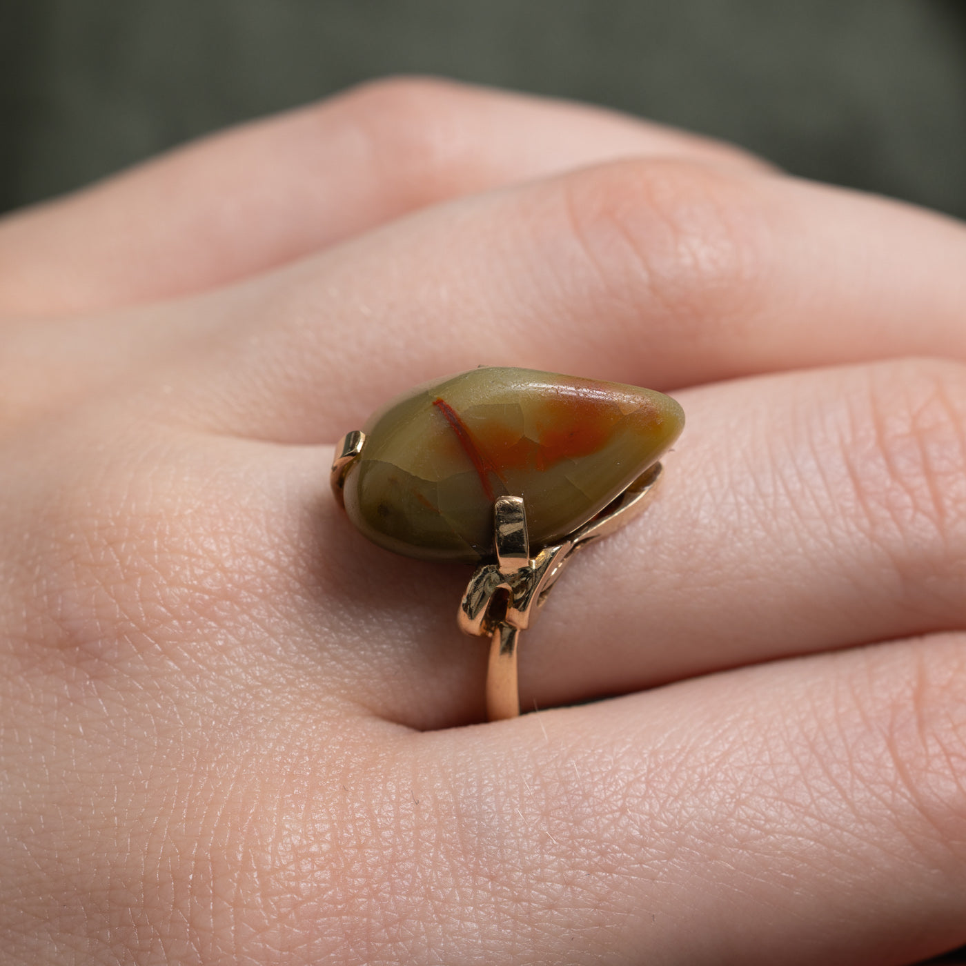 Freeform Jasper Cocktail Ring | 13.00ct | SZ 7.25