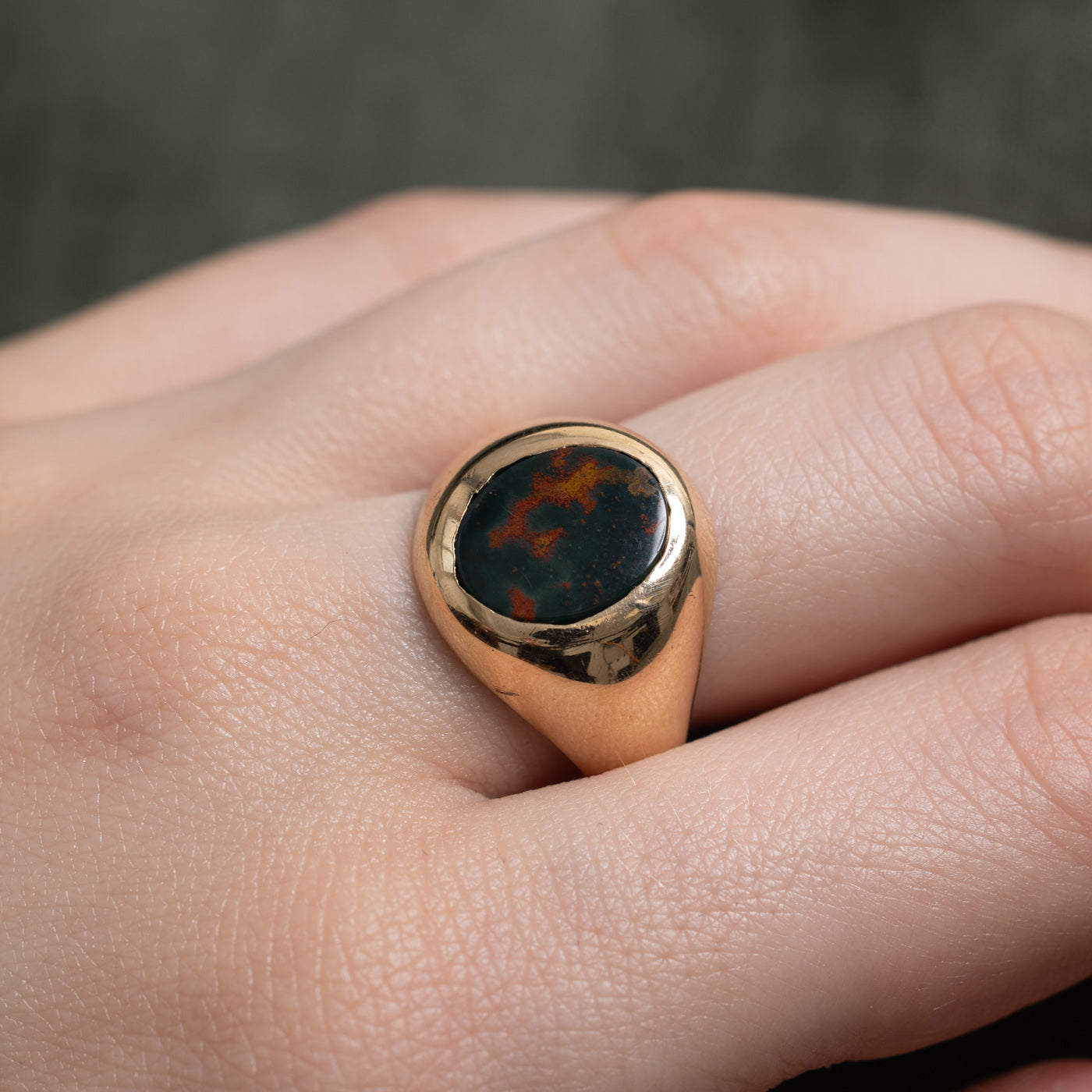 Bloodstone Signet Ring | 2.90ct | SZ 9.25