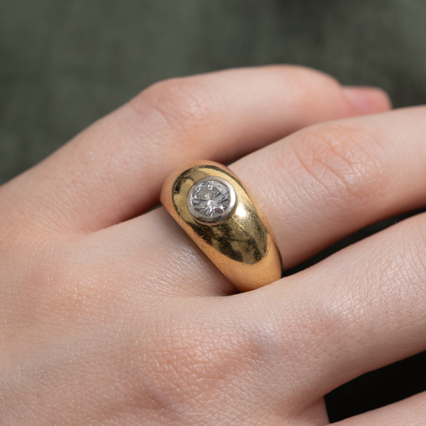 Bezel Set Diamond Dome Ring | 0.60ct SI2 H/I | SZ 6