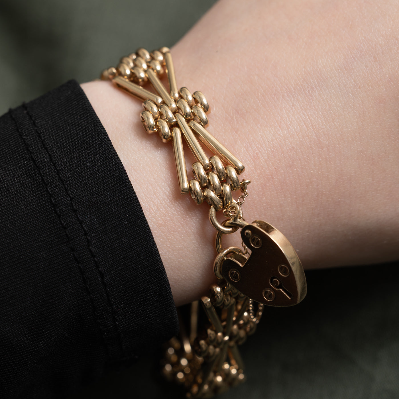 1917 Birmingham Heart Padlock Bracelet | 8.25"