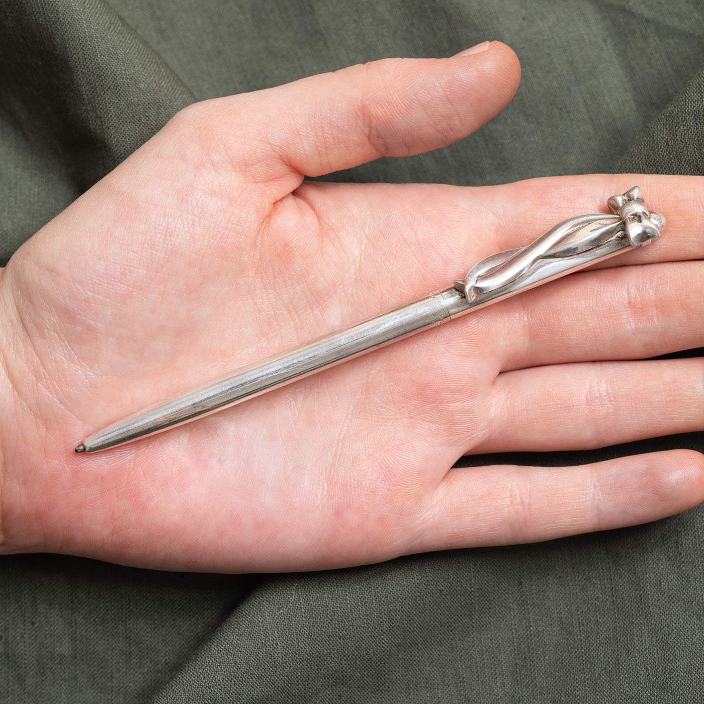 'Tiffany & Co' Bow & Ribbon Sterling Silver Pen